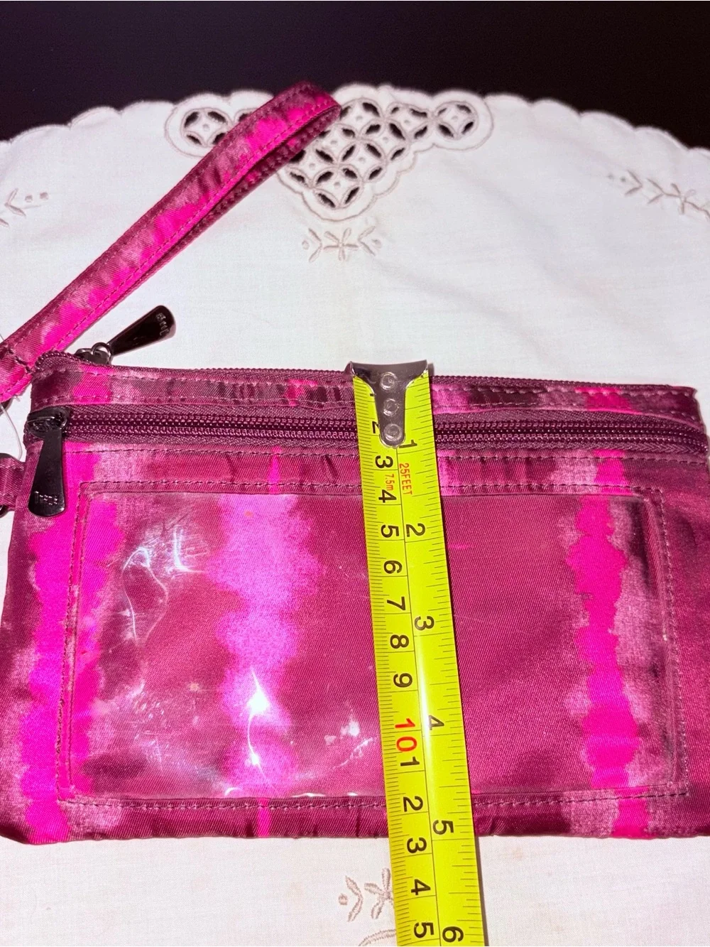 Lug Peekaboo Camo Orchid Wristlet Pouch Pink RFID Clear Pocket NWT